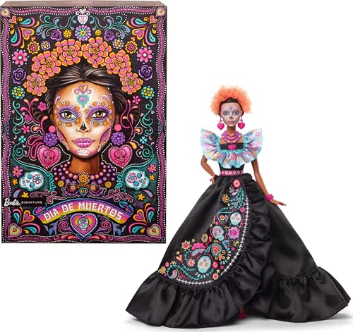 BARBIE SIGNATURE DOLL 2024 DÍA DE MUERTOS COLLECTIBLE BLACK DRESS - MULTI-COLOR - Like New