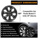 Model Y Wheel Covers/Hubcaps 19inch,Tearnelna,4PCS Replacement Hub Caps - Black - Brand New