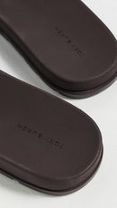 157872-200 TORY BURCH WOMEN'S BUCKLE SLIDES/WOMEN'S MEDIUM SIZE 8 DARK COCOA - Like New