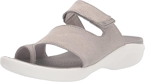 BZEES WOMENS CARRY ON SLIDE SANDAL - SIZE: WOMEN 6.5 - SILVER SMOKE CAMO - Like New