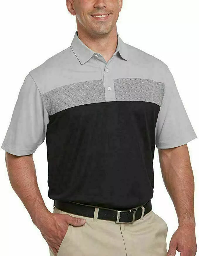 PEBBLE BEACH MEN'S DRY-LUXE PERFORMANCE GOLF POLO - SIZE: MEN S - BLACK - Brand New