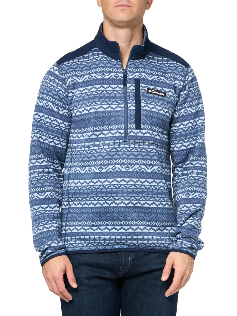 COLUMBIA MEN'S SWEATER WEATHER PRINTED HALF ZIP II DARK MOUNTAIN MEN L - Brand New