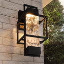 PARTPHONER MODERN OUTDOOR LIGHT FIXTURE DUSK TO DAWN LIGHTING 15"H - BLACK - Like New