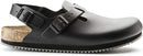 BIRKENSTOCK TOKIO SUPER GRIP SANDALS - SIZE: MEN 7 WOMEN 9 - BLACK LEATHER - Like New