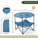 ARROWHEAD OUTDOOR 28” PORTABLE FOLDING TABLE 4 CUP HOLDERS - BLUE - Like New
