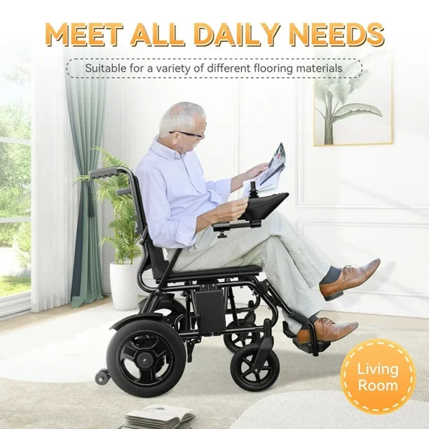 ELECTRIC WHEELCHAIR 20+ MILES RANGE ALL TERRAIN PORTABLE MOTORIZED - BLACK - Like New