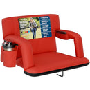 ALPCOUR RECLINING STADIUM SEAT WIDE BLEACHER CHAIR BACK SUPPORT 25" RED - Brand New