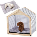 B09MHJK8VW Megidok Dog House Bed Pad Pet Teepee Rose Velvet Cushion, Plaid - Brand New