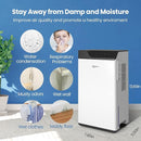 VELLGOO DRYBOX INDOOR DEHUMIDIFIER WITH DRAIN HOSE, UP TO 580 M - WHITE - Like New