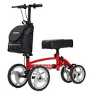 ELENKER YF-9010A STEERABLE FOLDABLE KNEE WALKER 10" WHEELS WITH BAG - RED - Like New