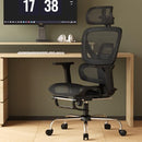 SYNORLA ERGONOMIC OFFICE CHAIR FOOTREST MESH DESK CHAIR 135° RECLINE - BLACK - Like New