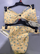 NO BOUNDARIES FLORAL TRIANGLE BIKINI, SIZE MEDIUM 8-10 - YELLOW - Brand New