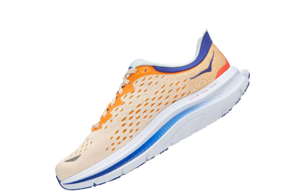 1123163 NEW MENS HOKA ONE ONE KAWANA RUNNING SHOE SHORTBREAD/BLUING SIZE 14 - Like New