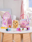 PUCCI PUPS PLUSH UNICORN STUFFED ANIMAL CARRIER BAG COMB BOTTLE KIDS 3+ MULTI - Brand New
