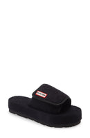 Hunter Womens Terry Towelling Cotton Adjustable Flat Sandals US Size 7- Black - Brand New