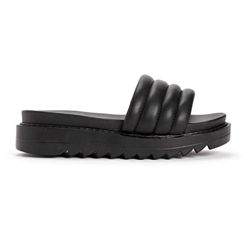 1200167 MUK LUKS WOMEN'S SUN CATCHER SANDALS - SIZE: WOMEN 9 - BLACK - Like New