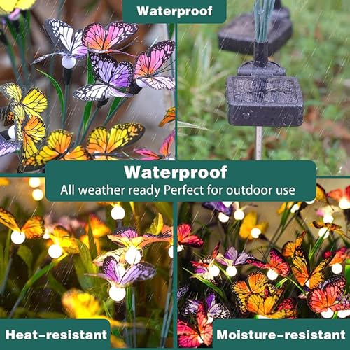 ALTSUCESER GARDEN SOLAR LIGHTS SOLAR BUTTERFLY LIGHTS OUTDOOR SOLAR GARDEN - Like New