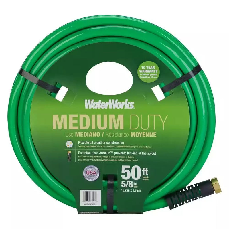 Waterworks Garden Hose Residential, 5/8-inch x 50 feet, CWWT4058050C - Green New