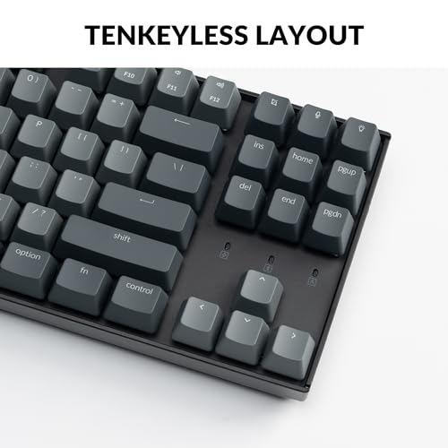 KEYCHRON K8 WIRELESS MECHANICAL KEYBOARD - OPTICAL BLUE SWITCH - GRAY/BLACK - Like New