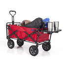 MACSPORTS OUTDOOR UTILITY WAGON FOLDING TABLE DRINK HOLDER WTC-230-BRIGHT/RED - Like New