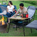 ARROWHEAD OUTDOOR 39" ALUMINUM FOLDING CAMP ROLL UP TABLE, CARRY BAG - BEIGE - Like New