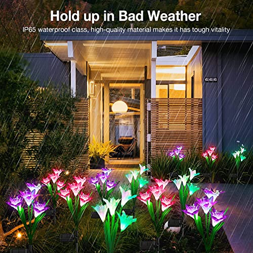 KOOPER OUTDOOR SOLAR LIGHTS 4 PACK SOLAR GARDEN LIGHTS BIGGER PANEL - MULTICOLOR - Like New