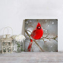 Red Cardinal Bird Giclee Artwork Framed Prints Fall Season 8x8inch - Brand New