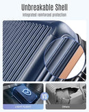 LIGHT FLIGHT CARRY ON LUGGAGE 22X14X9 AIRLINE APPROVED DURABLE HARD SHELL - BLUE - Like New