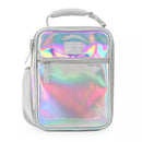 FULTON BAG CO UPRIGHT LUNCH BAG - WHITE HOLOGRAPHIC - Brand New