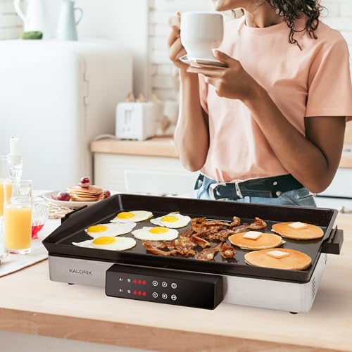 KALORIK MAXX 2-IN-1 ELECTRIC GRIDDLE DOUBLE COOKTOP, FH-3011E - STAINLESS STEEL Like New