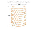 SIGNATURE DESIGN BY ASHLEY POLLY GEOMETRIC HONEYCOMB STOOL OR TABLE - WHITE - Like New