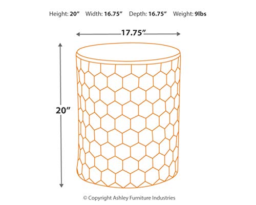 SIGNATURE DESIGN BY ASHLEY POLLY GEOMETRIC HONEYCOMB STOOL OR TABLE - WHITE - Like New