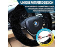 ZONE TECH WC0035 SHEEPSKIN HEATED STEERING WHEEL COVER WINTER COVER - BLACK - Like New