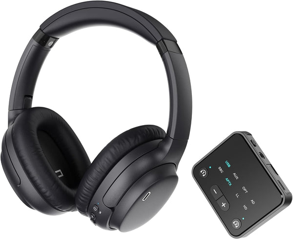 SOUNDODO TV Headphones Wireless 50 Hour Playtime, Dual Link RT5008 - Black Like New