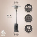 AMAZON BASIC 46,000 BTU OUTDOOR PROPANE PATIO HEATER SLATE GRAY - 62108 - Like New