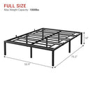 GarveeHome Metal Bed Frame 14" Simple Sturdy Heavy Duty Full Size - Black - Like New
