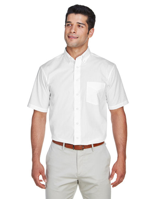 D620S Devon & Jones Men's Woven Solid Short-Sleeve Shirt New