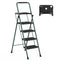 HBTOWER 4 STEP LADDER HANDRAILS FOLDING STEP STOOL PORTABLE STEEL - DARK GREEN - Like New