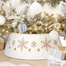 LASPERAL White Christmas Tree Collar, 30" Gold Snowflake Tree Ring - Like New