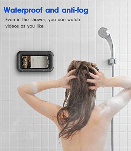 Weatherproof Shower Phone Holder with 360° Rotation, Angle adjustable - Black - Like New