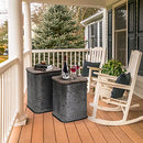 RUSTOWN Farmhouse Accent Side Table, Set of 2 Storage Ottoman B0B12PPHQH - Brown - Brand New