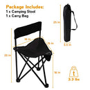 Pacific Pass Lightweight Portable Tripod Camp Chair, Includes Carry Bag - Black - Brand New