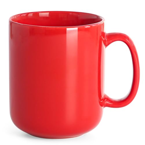 HAREBE 20 OZ LARGE COFFEE MUG, SMOOTH CERAMIC TEA CUP FOR OFFICE HM01-RD - RED - Like New