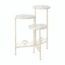 Distressed White Triple Planter Stand - Brand New