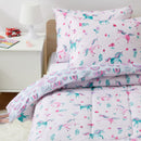 Amazon Basics Kids' 3-Piece Lightweight Cotton Comforter Set - Unicorns/Rainbows - Brand New