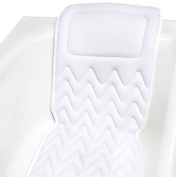 BATH HAVEN BATH PILLOW FOR BATHTUB FULL BODY MAT & CUSHION CLASSIC - WHITE - Like New