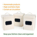 Home By Jackie X321 Cream White Set of 5 Metal Food Tin Canister - Cream - Like New