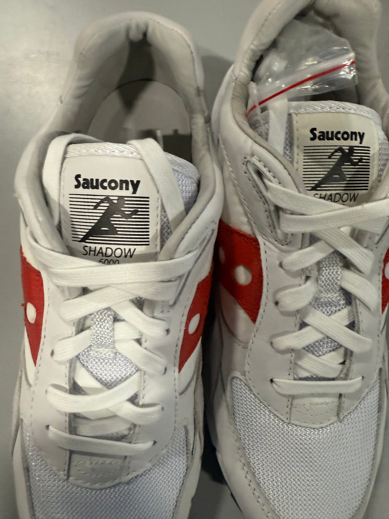 SAUCONY ORIGINALS SHADOW 6000 PREMIUM - SIZE: MEN 9.5 - WHITE/RED - Like New