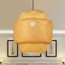 POPRHINO Rattan Pendant Light Fixture, Hand Woven Bamboo Boho - Assorted - Brand New