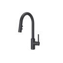 PFISTER STELLEN KITCHEN FAUCET WITH PULL DOWN SPRAYER, SINGLE HANDLE - BLACK - Like New